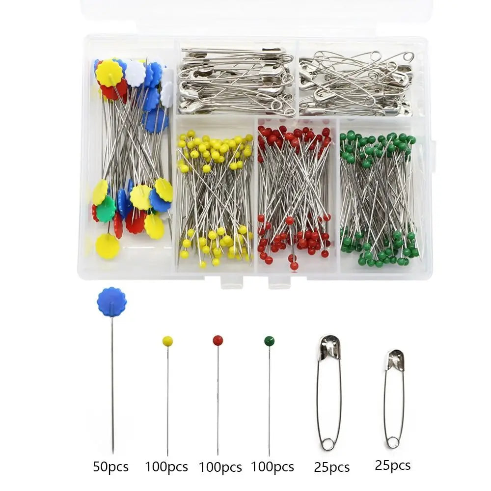 400-Piece Glass Ball Head Sewing Pins – Multicolor Straight Pins