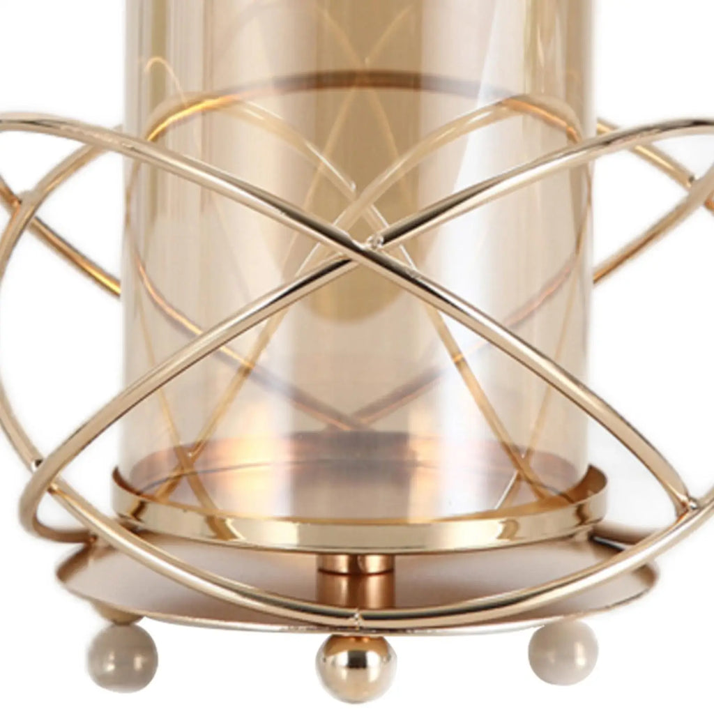 Geometric Iron Candle Holder Vase – Golden Home Décor