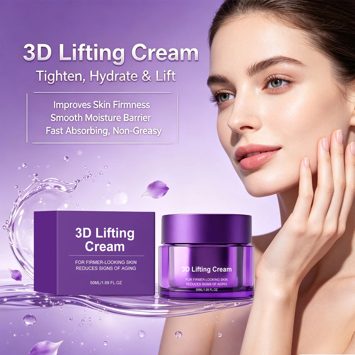3D Lifting Face & Neck Firming Cream – Hydrating Moisturizer