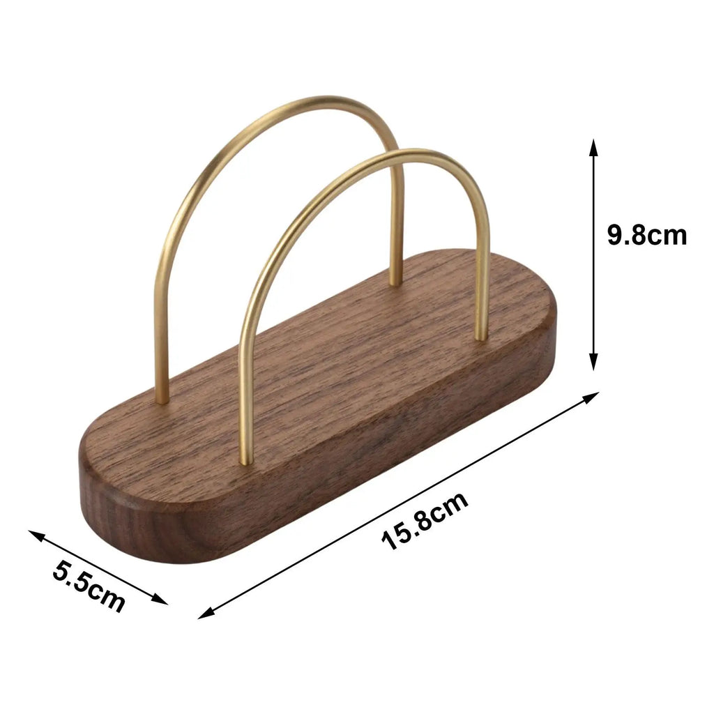Wooden Coffee Filter Paper Holder – Walnut & Brass Rack
