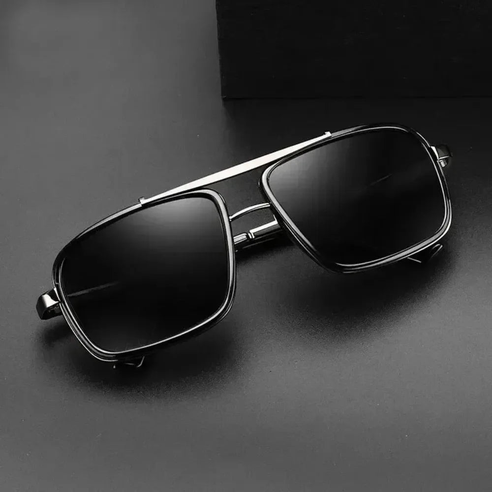 Polarized Steampunk Square Sunglasses – UV400 Vintage Shades