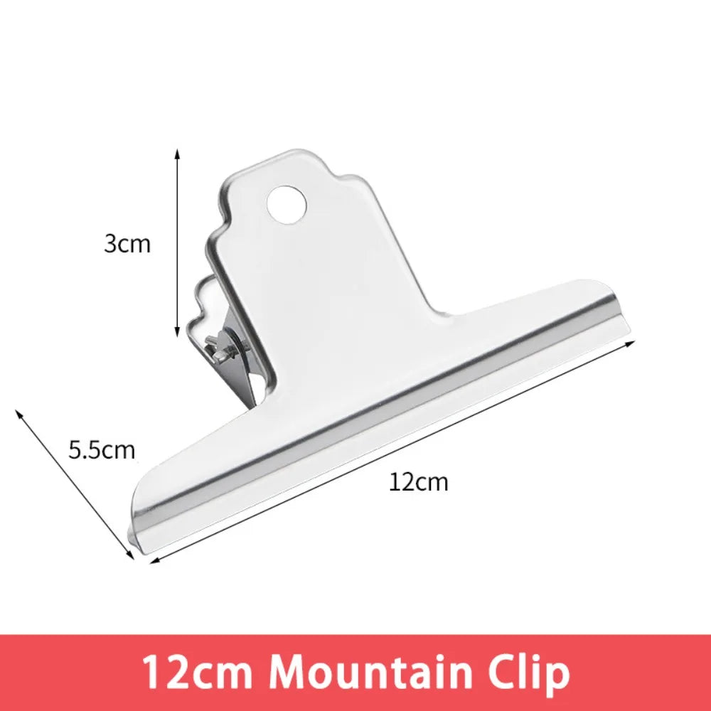 Stainless Steel Metal Binder Clips – Multi-Size Round/Flat/Mountain