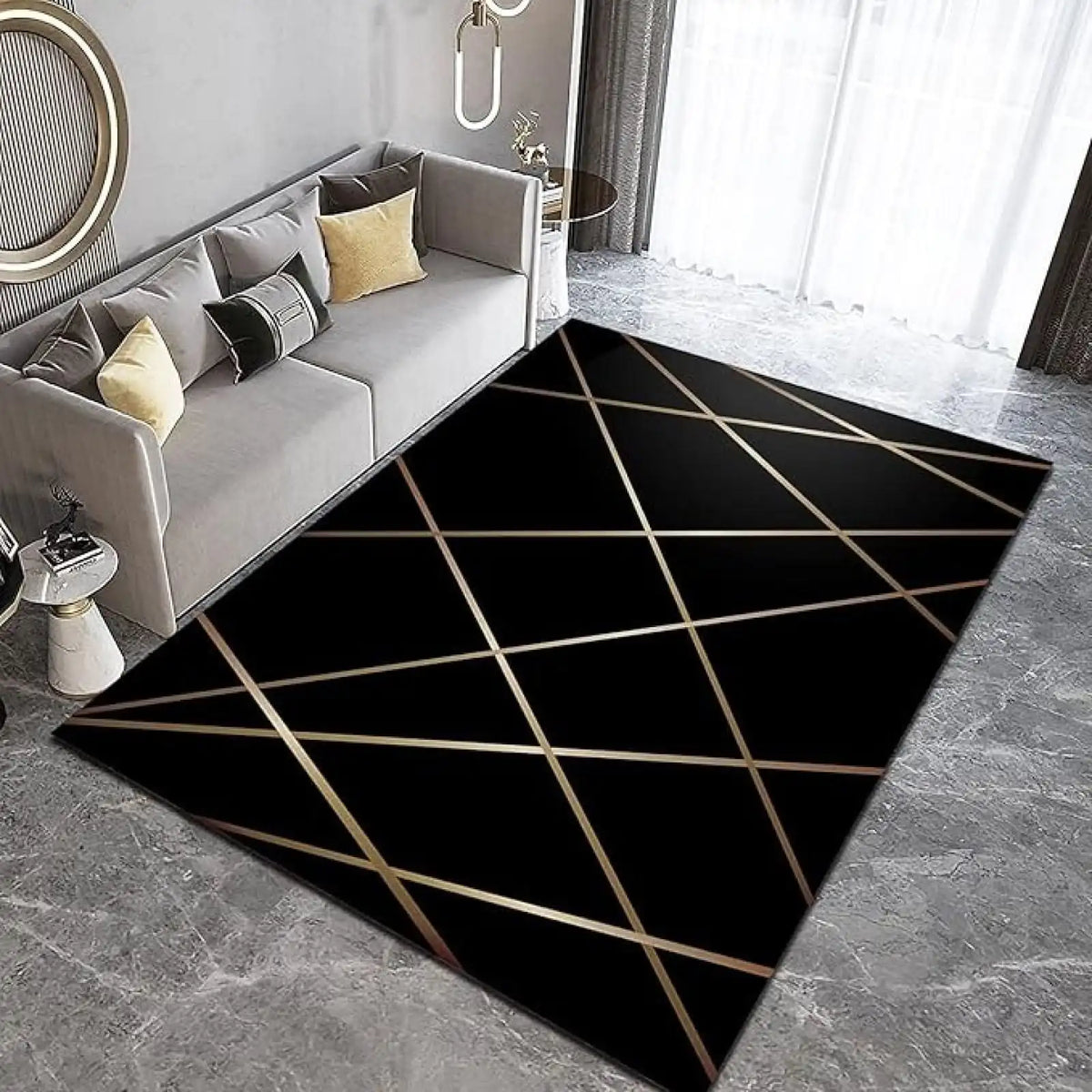 Moroccan Trellis Large Area Rug – Non-Slip Earth Tone Carpet