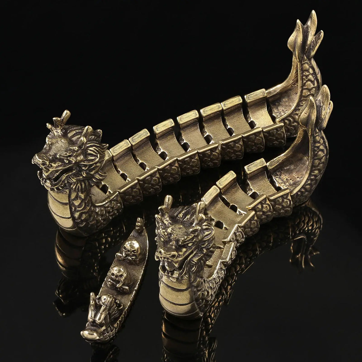 Brass Dragon Boat Figurine – Desk & Tea Table Ornament