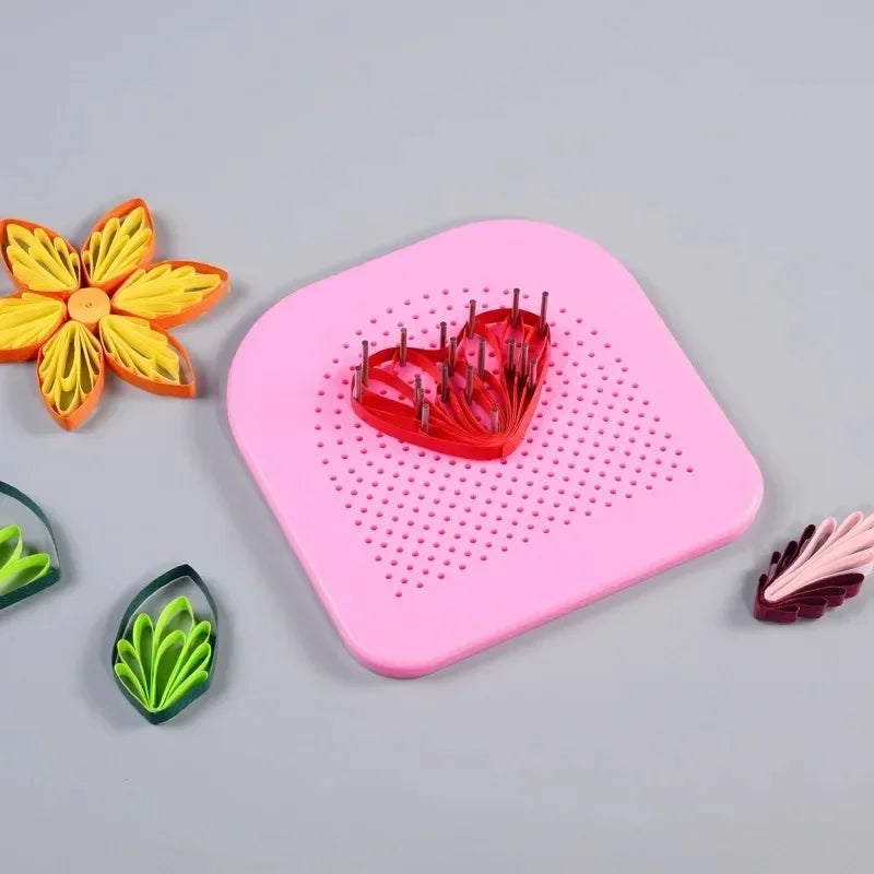 Paper Quilling Board Tool – DIY Grid Guide with 20 Needles