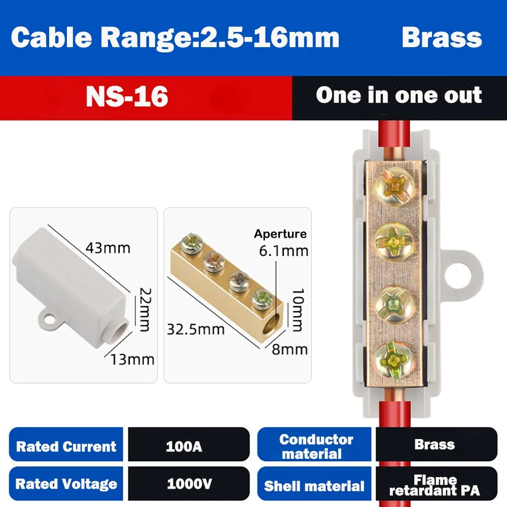 Brass Quick Wire Connector – High Power Splitter Terminal Block