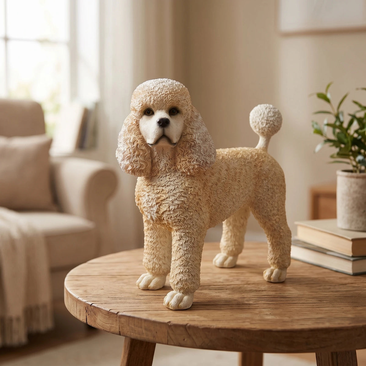 Resin Poodle Figurine – Whimsical Tabletop Dog Statue