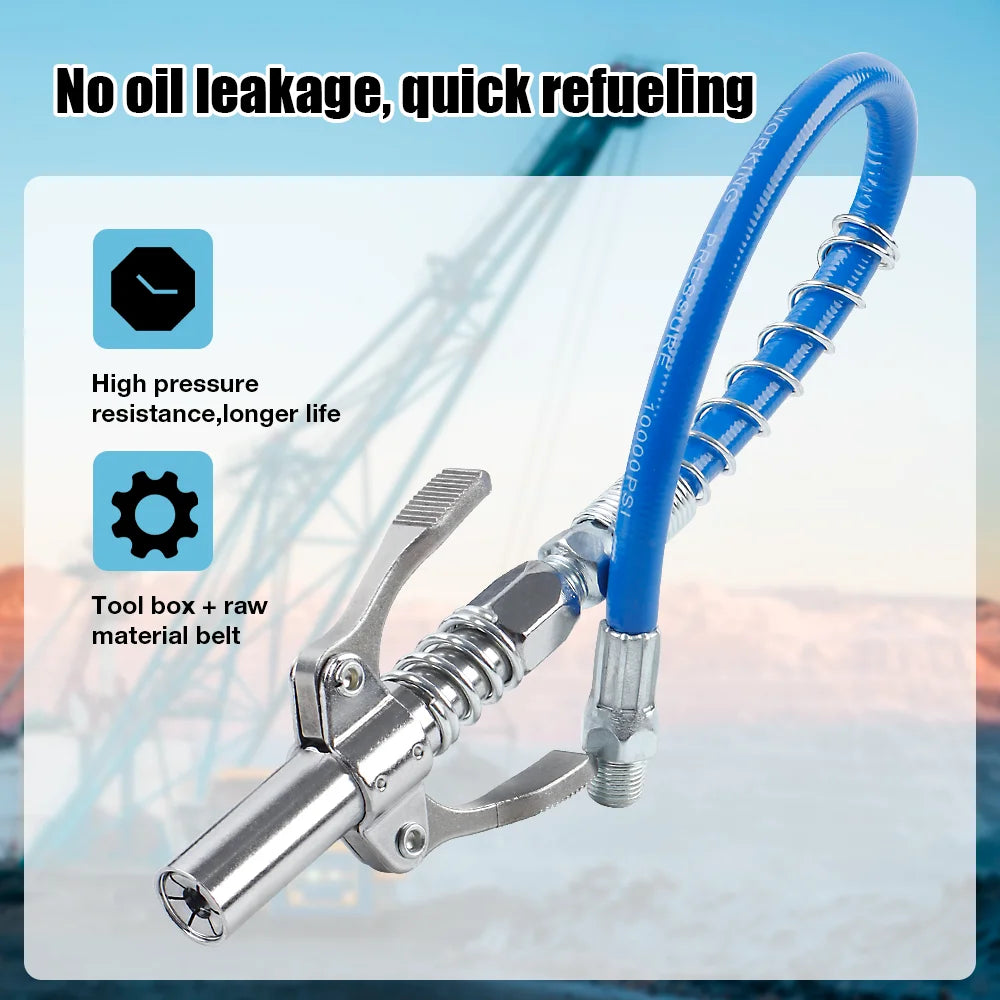 10,000 PSI Double Handle Quick-Lock Grease Gun Coupler 1/8 NPT