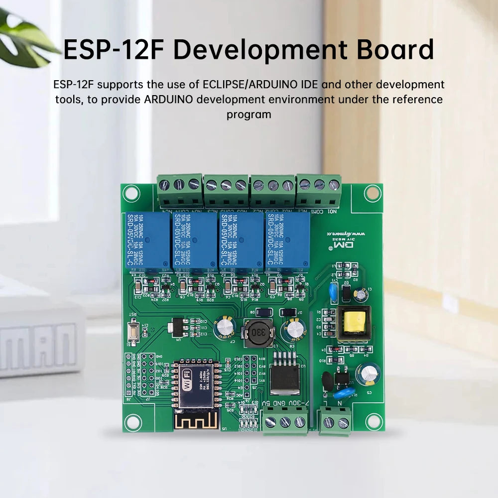 ESP8266 ESP-12F WiFi 4-Channel Relay Module Dev Board