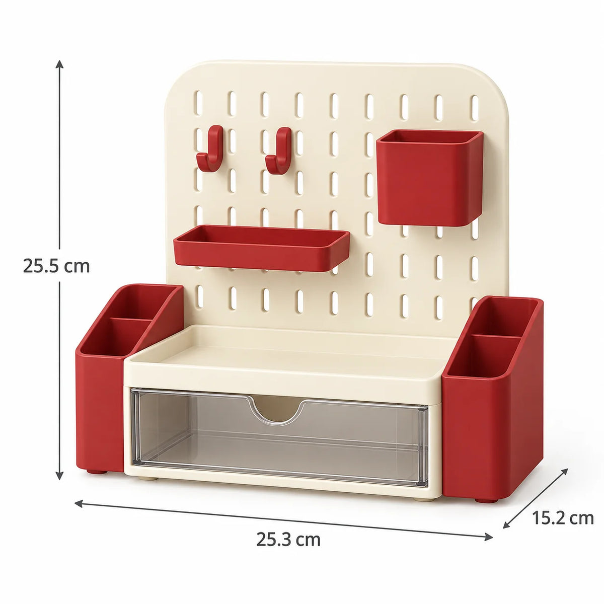 Desktop Pegboard Organizer with Drawer & Pen Holder