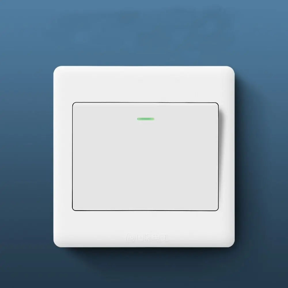 1-Way Wall Light Switch with Fluorescent Indicator 10A 250V