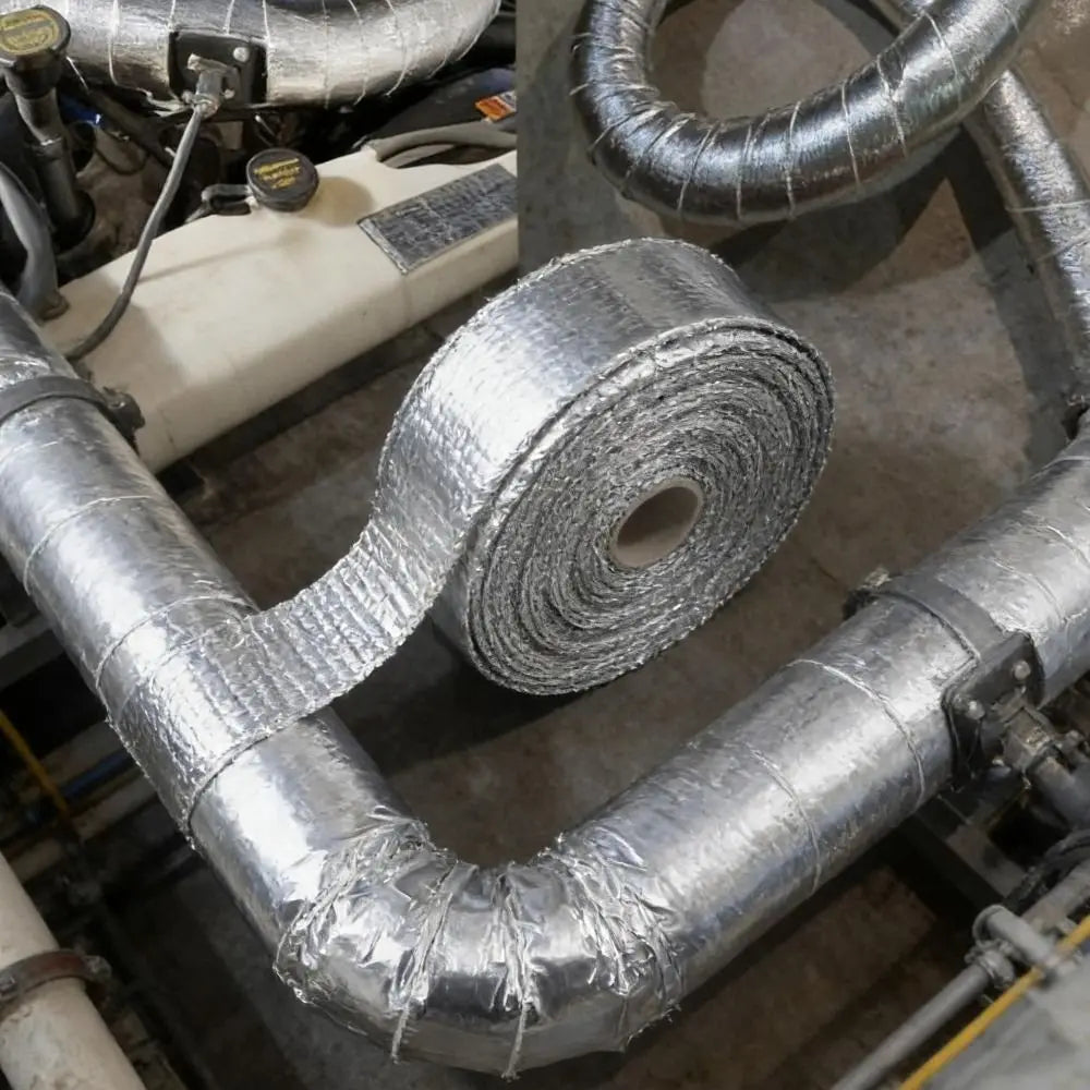 5M Fiberglass Exhaust Pipe Heat Wrap Tape | Aluminum Foil