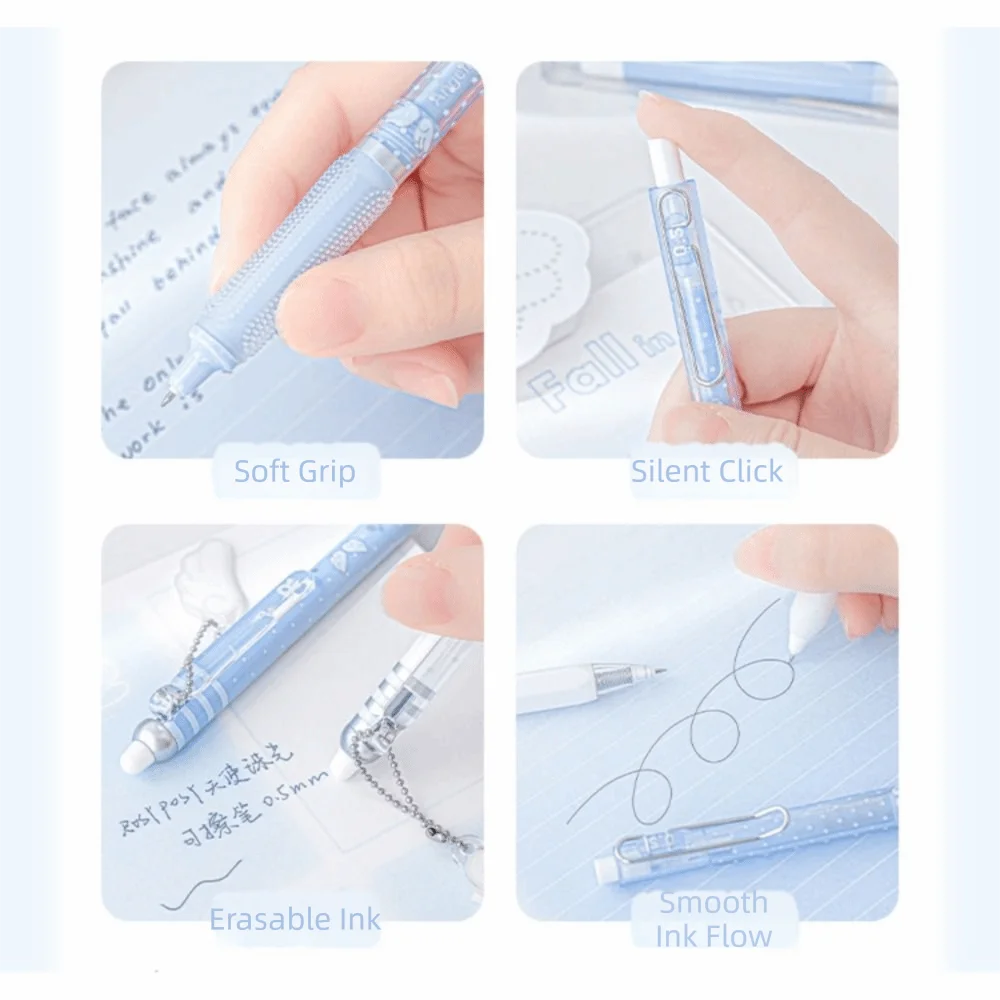 Pearl Angel Gel Pen Set 4-Pack | 0.5mm Black Ink Smooth Write