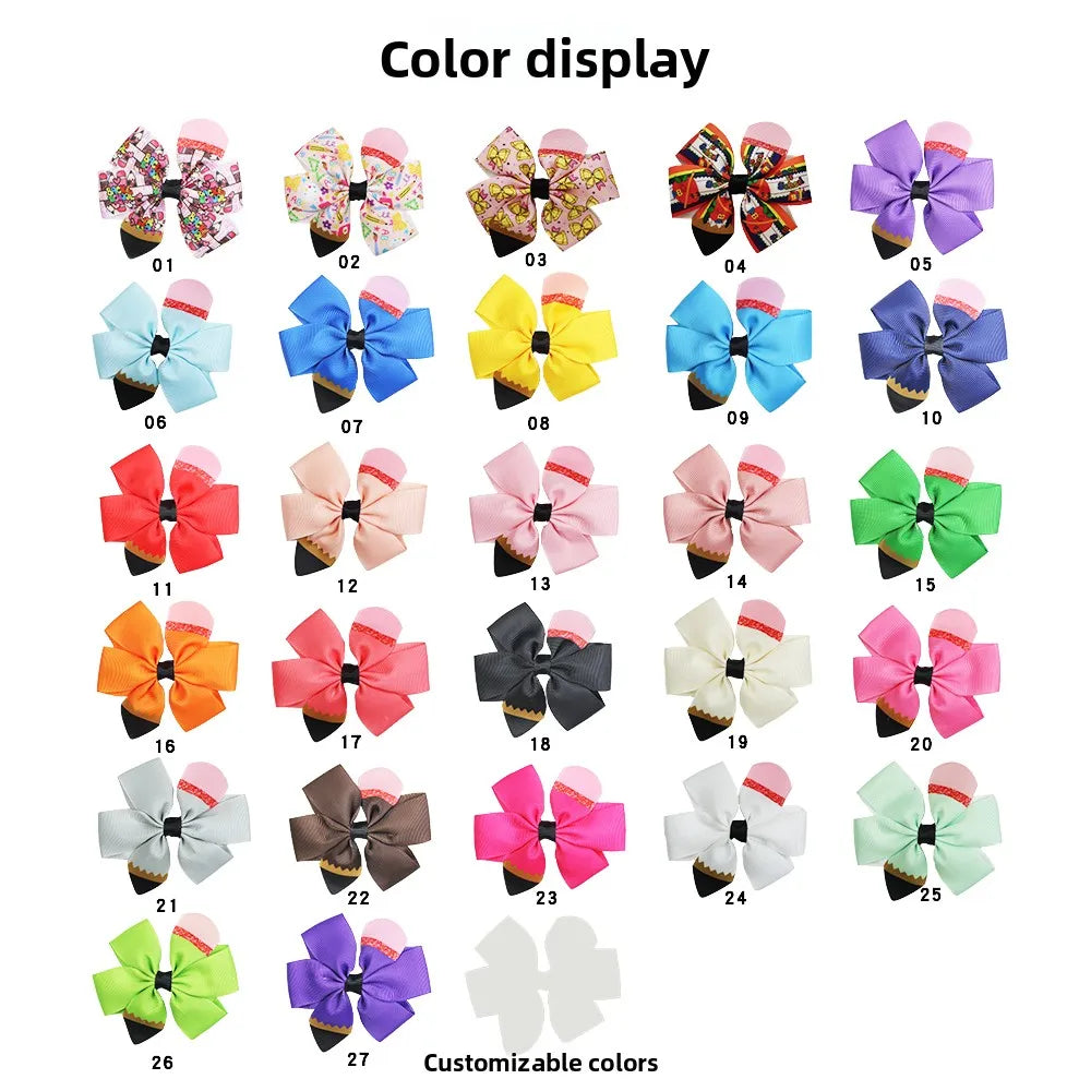 12-Pack Colorful Bow Barrettes for Girls – Non-Slip Hair Clips