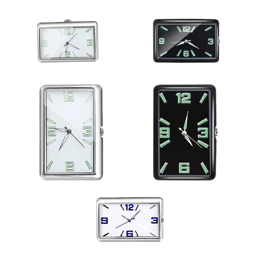 6-Pack Self-Adhesive Luminous Analog Mini Clock – Car & Desk
