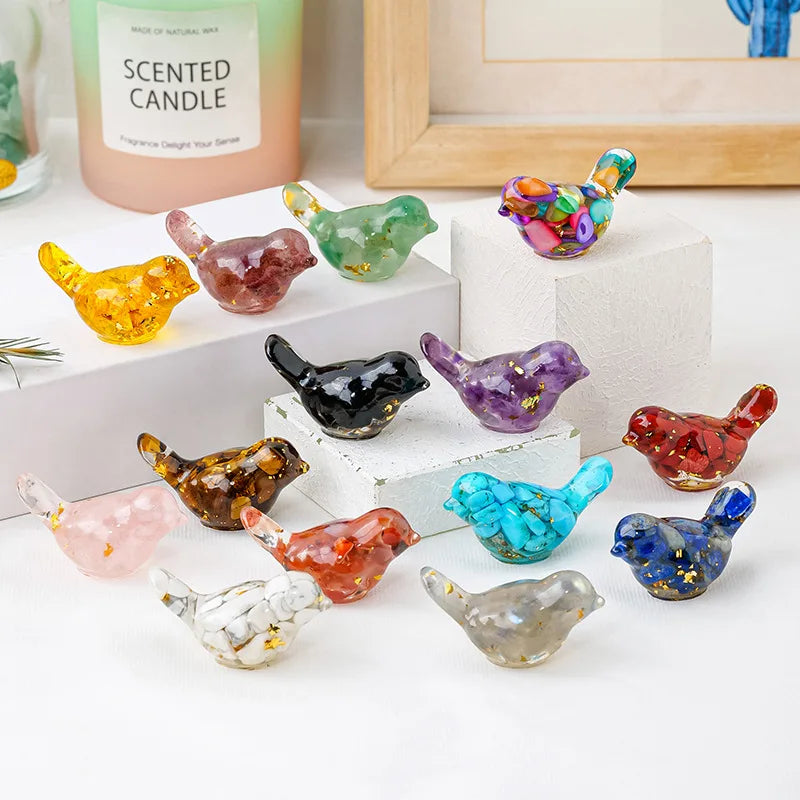 Natural Crystal Bird Statue | Reiki Feng Shui Figurine Décor
