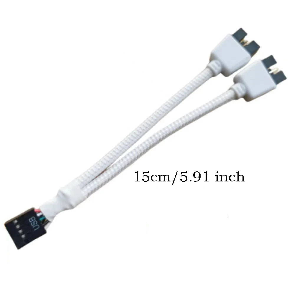 USB 9-Pin to Dual 9-Pin Motherboard Splitter Cable | 1 to 2