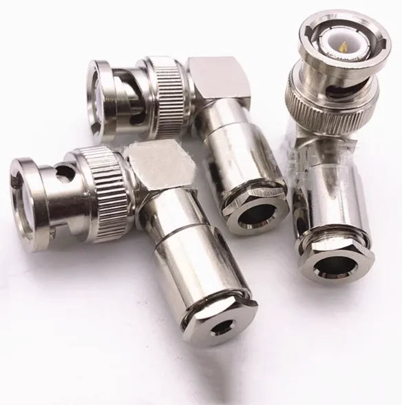 BNC Male Right Angle Clamp Connector – RG58 RG174 RG6 Coaxial
