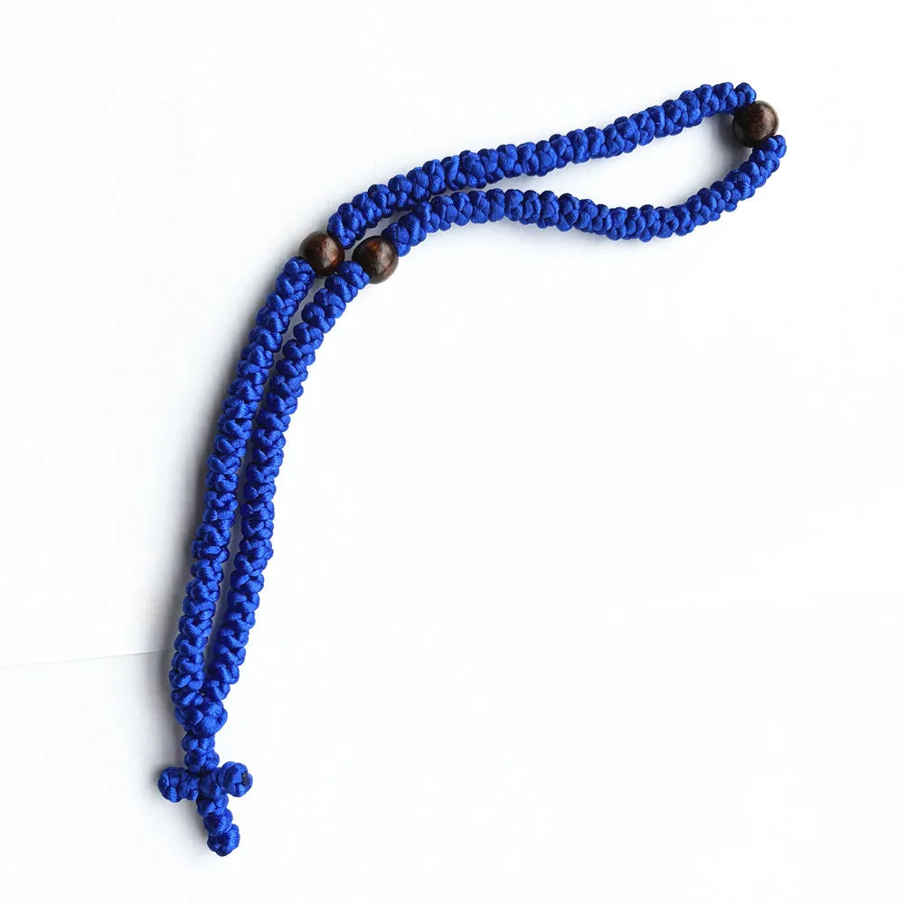 Orthodox Wooden Prayer Beads Rosary Bracelet – Rope & Fabric