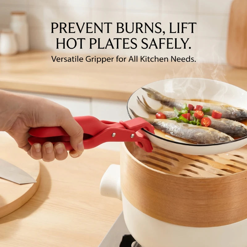 Silicone Anti-Scald Kitchen Clip | One-Hand Bowl & Plate Lifter