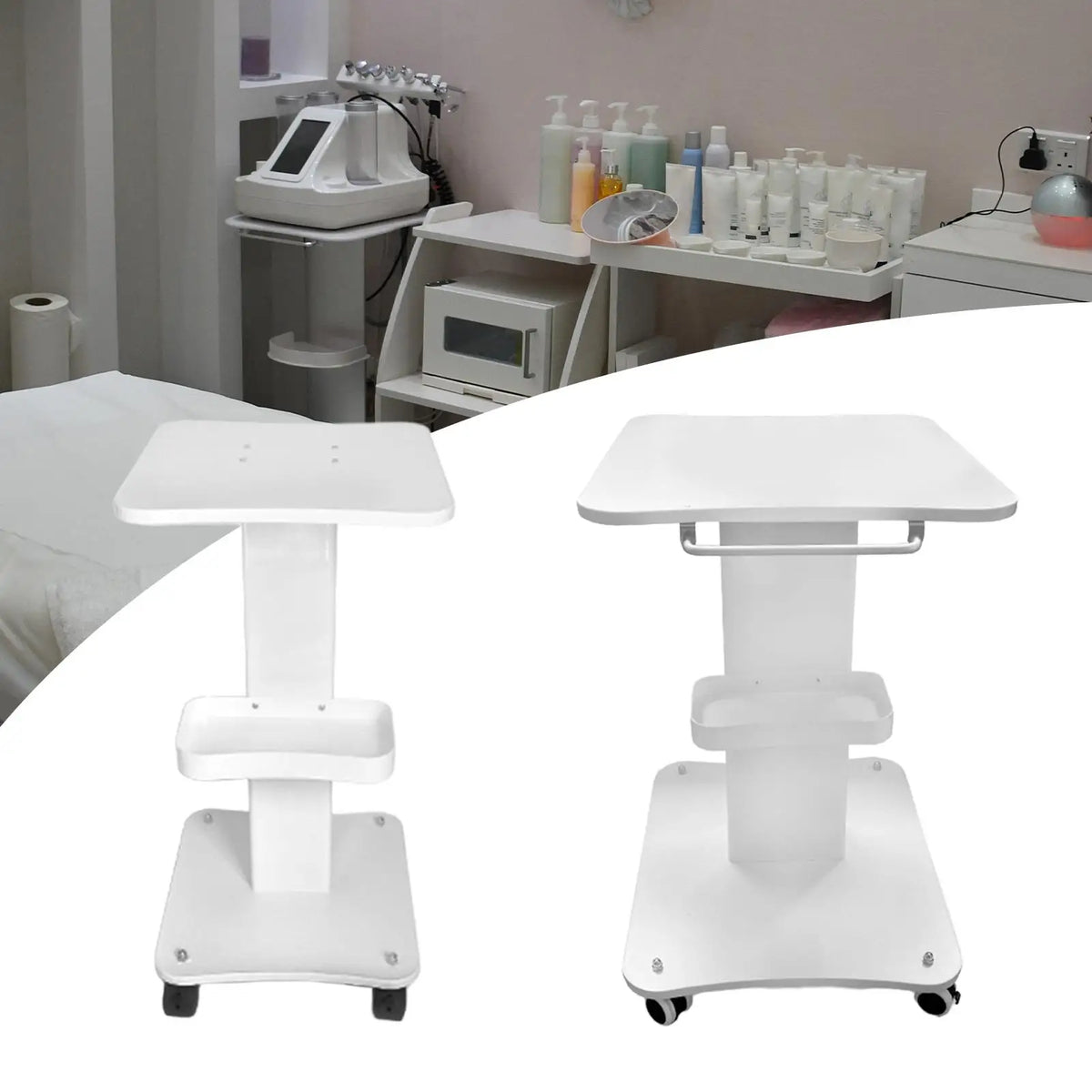 3-Tier Salon Trolley Cart with Wheels | Portable Beauty Storage