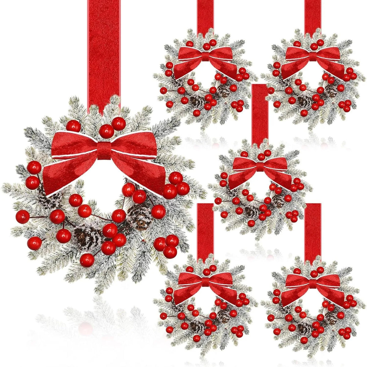 Mini Christmas Wreath with Red Berries | Festive Holiday Decor