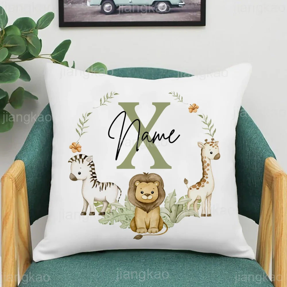 Personalized Animal Name Pillowcase | Kids Bedroom Gift 45cm