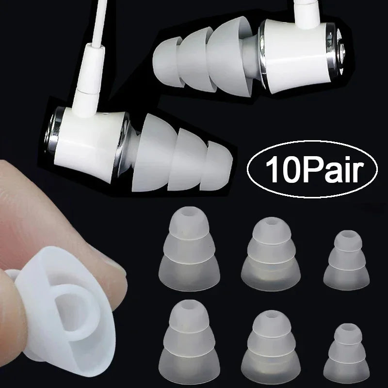 Three-Layer Silicone Eartips S/M/L – Replacement Earbuds Cap