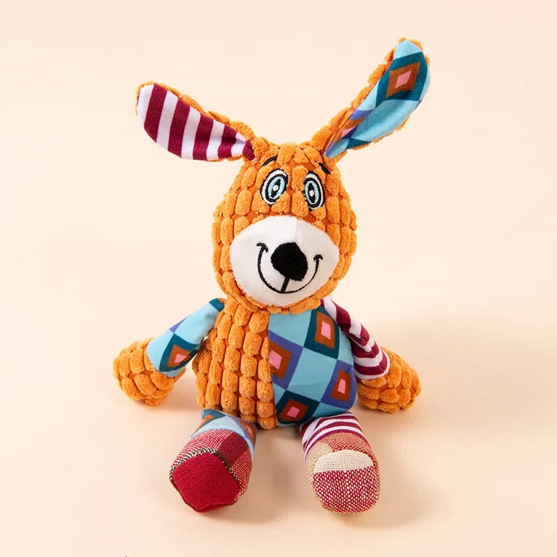 Squeaky Animal Plush Dog & Cat Chew Toy – Bite Resistant