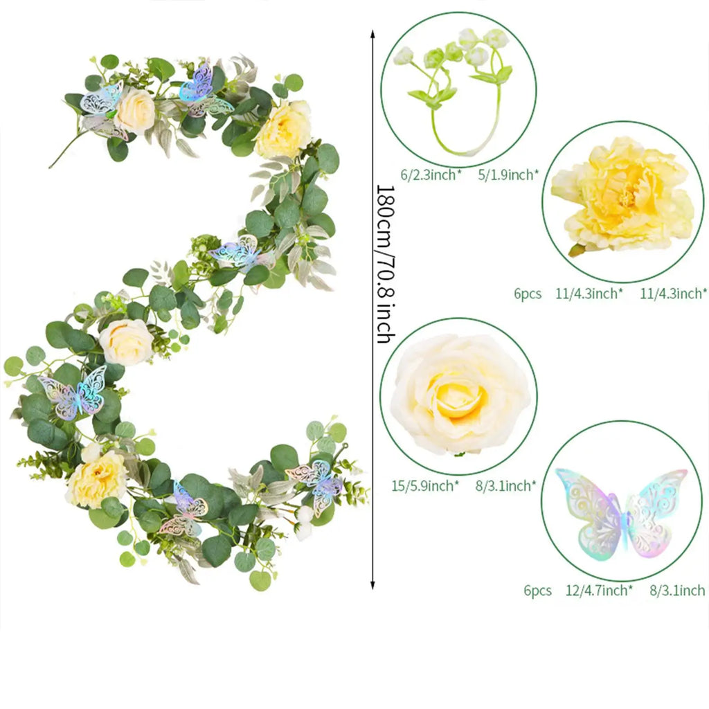 Artificial Peony Vine Garland 180cm – Wedding & Home Décor