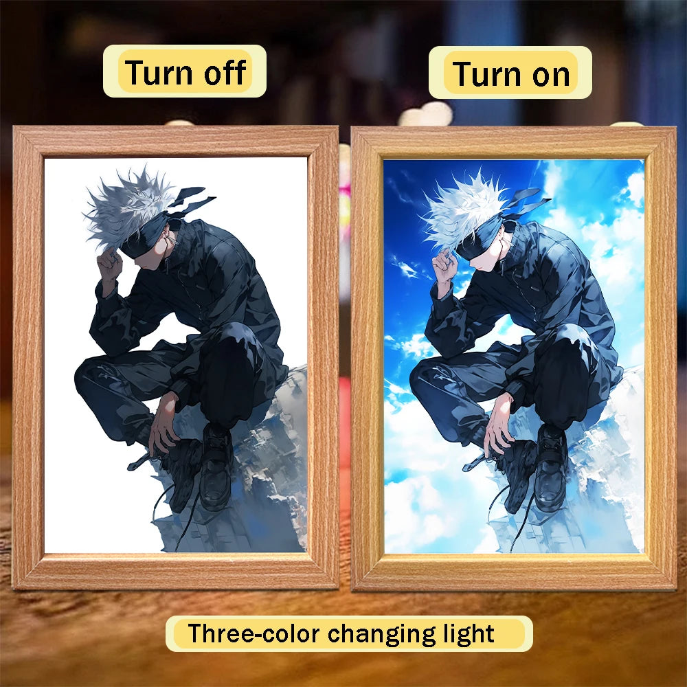 Satoru Gojo LED Light Frame – Jujutsu Kaisen Anime Decor