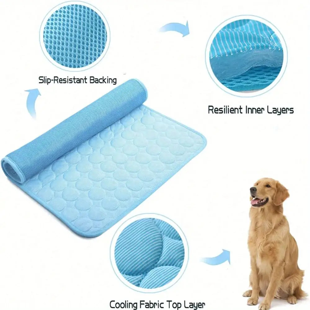Ice Silk Pet Cooling Mat for Dogs & Cats – 6 Sizes & Colors