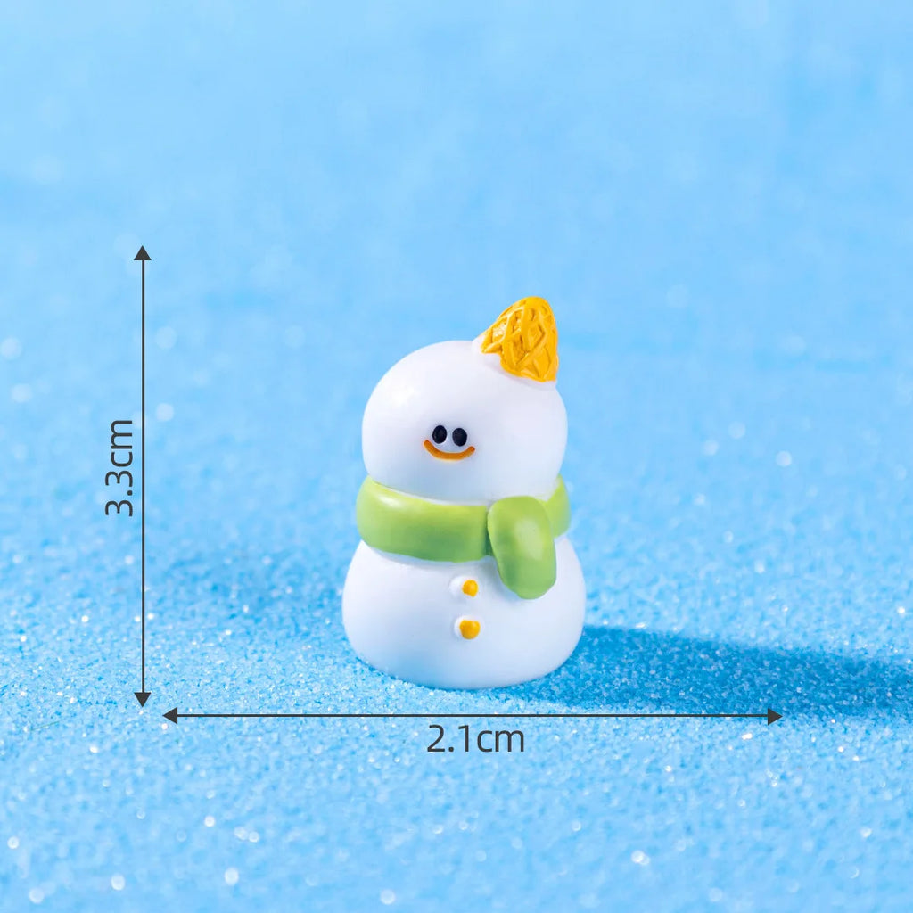 Resin Christmas Snowman Figurine | Mini Holiday Desk Ornament