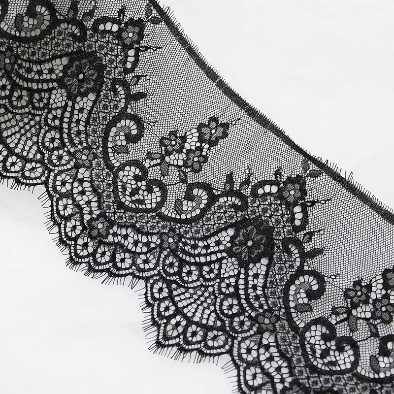 3-Meter Eyelash Lace Fabric 20cm – Wedding Sewing Decoration