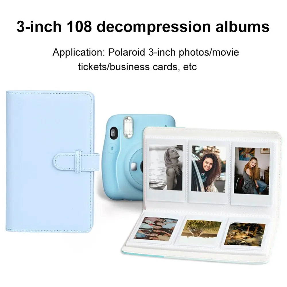 PU Leather 108-Pocket Photo Album for Fujifilm Instax Mini