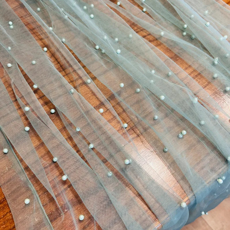 White Pearl Tulle Mesh Table Runner – Wedding & Party Décor