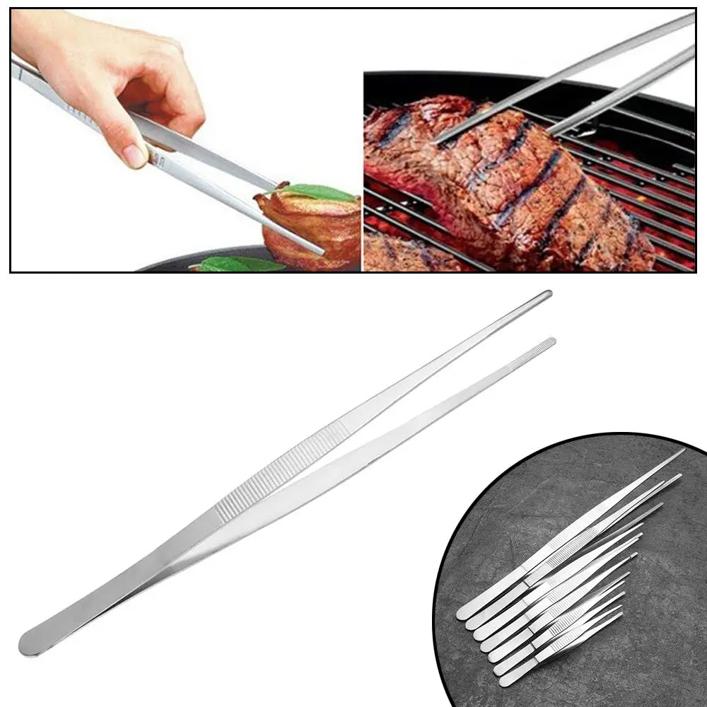 Stainless Steel BBQ Tongs – Churrasco & Buffet Food Clip