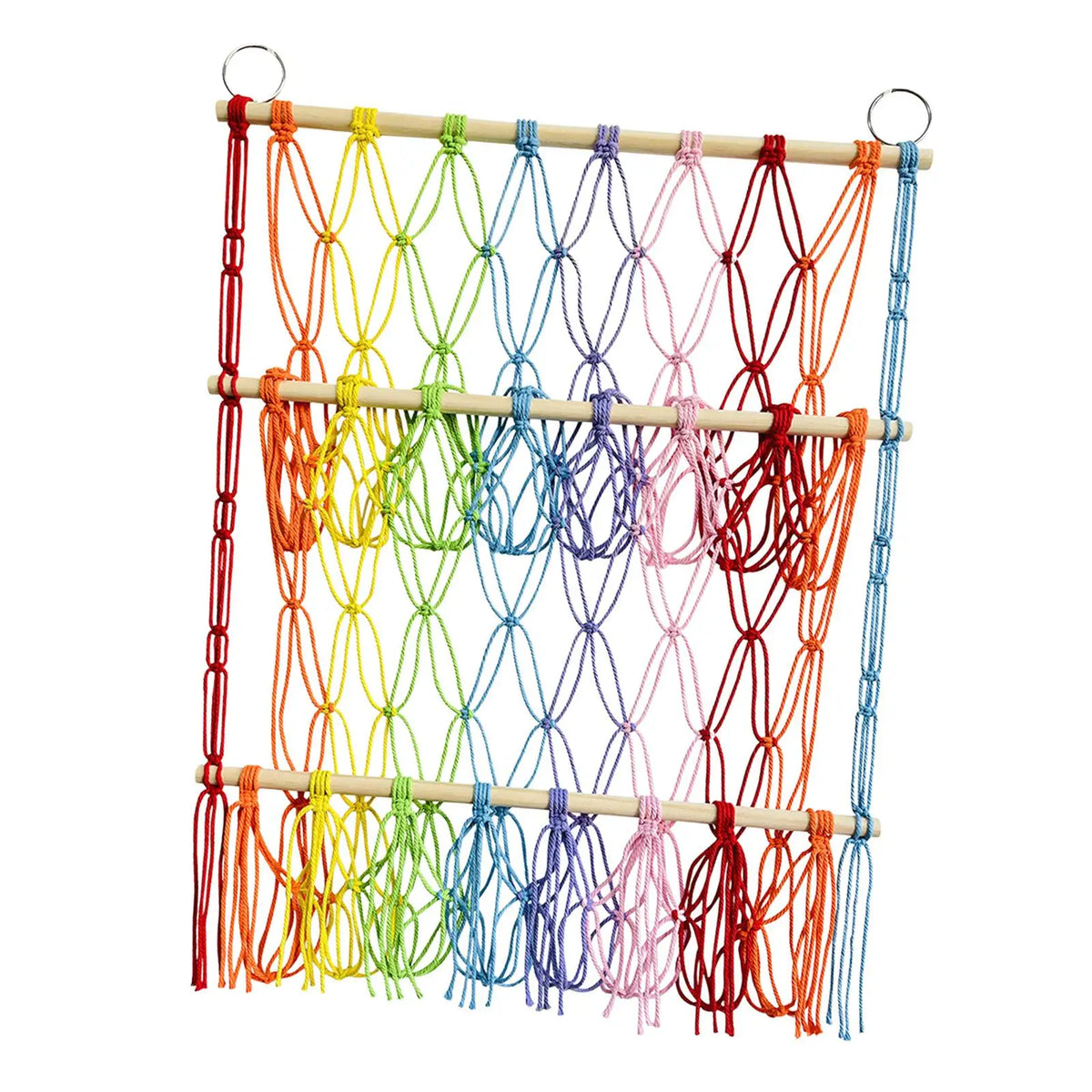Handwoven Cotton Rope Stuffed Animal Hammock | Toy Organizer