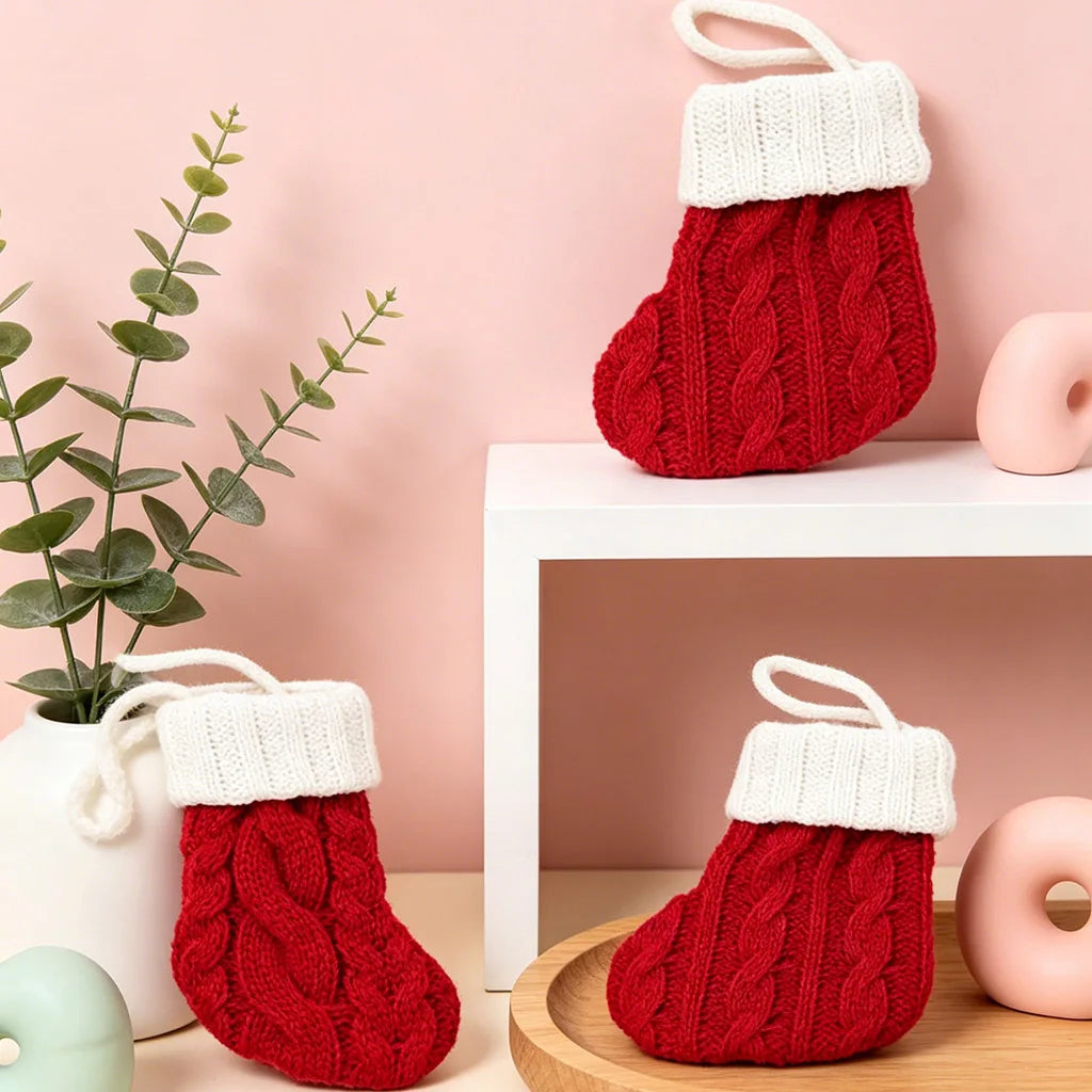 Mini Christmas Stocking Sock – Santa Candy Gift Bag 7x11cm