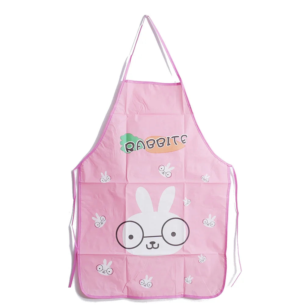 Women's Cute Cartoon Waterproof Kitchen Apron – PVC Bib