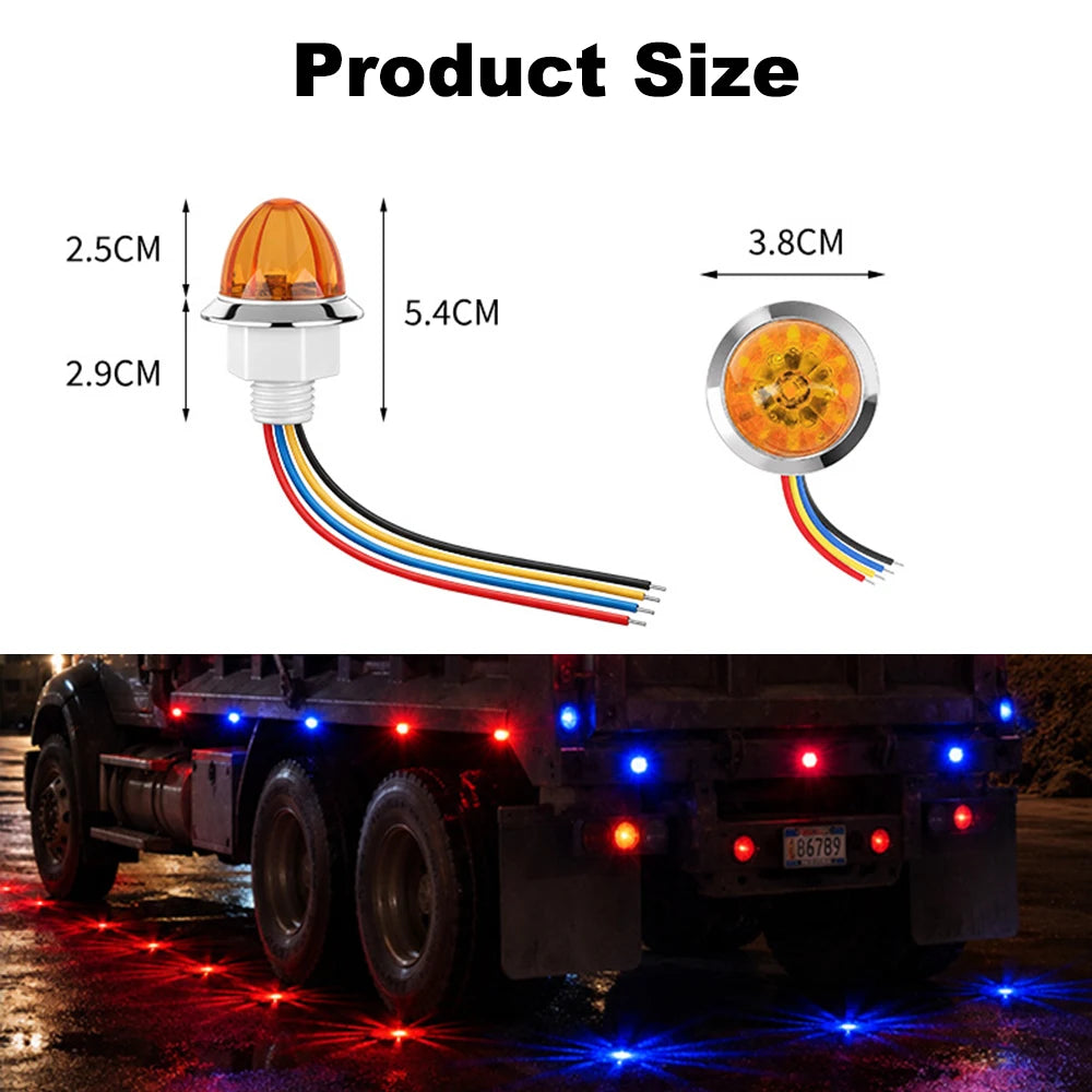 LED Side Marker Lights 12V–24V for Truck Trailer Van | 1–2 Pack