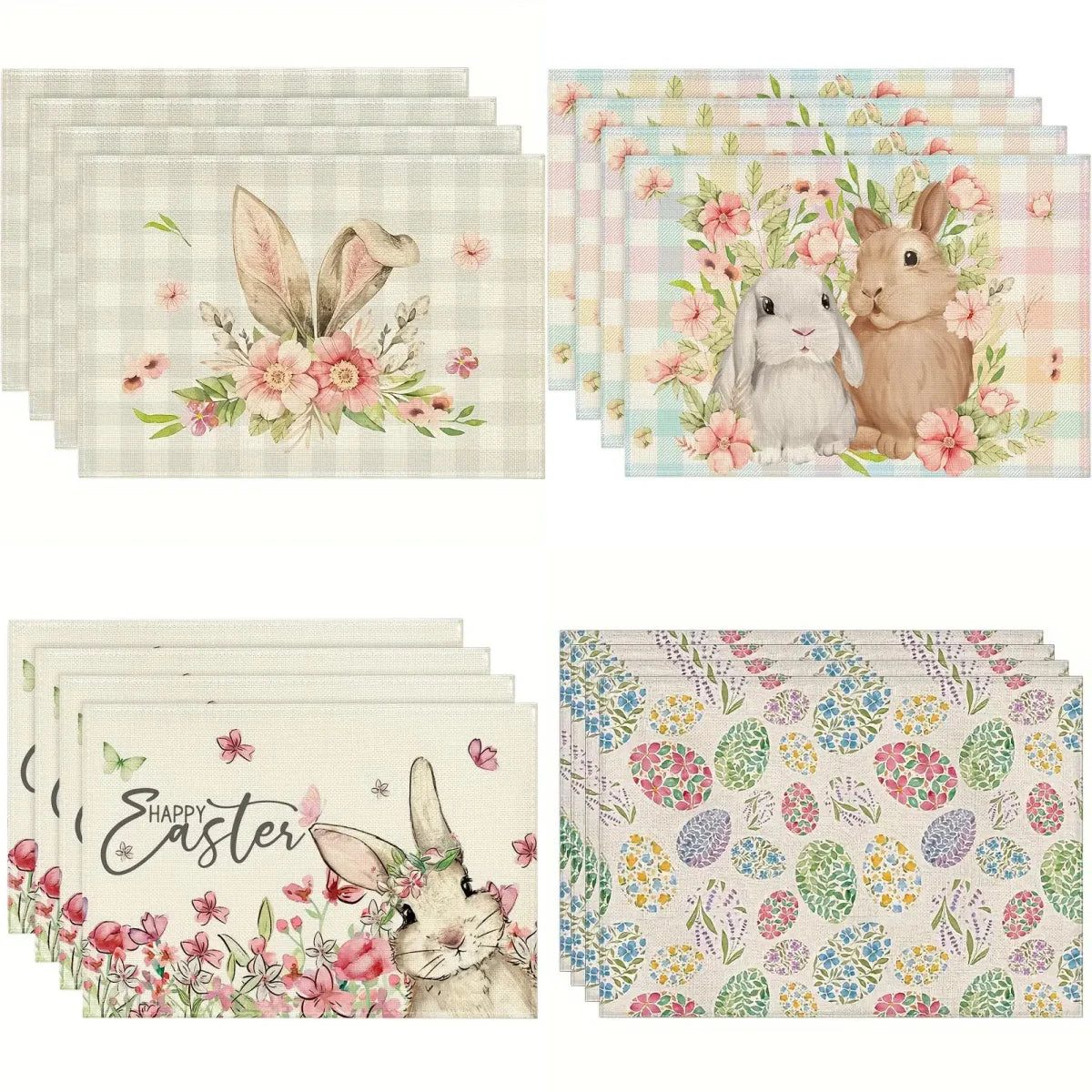 Easter Linen Placemat – Bunny & Egg Spring Table Mat