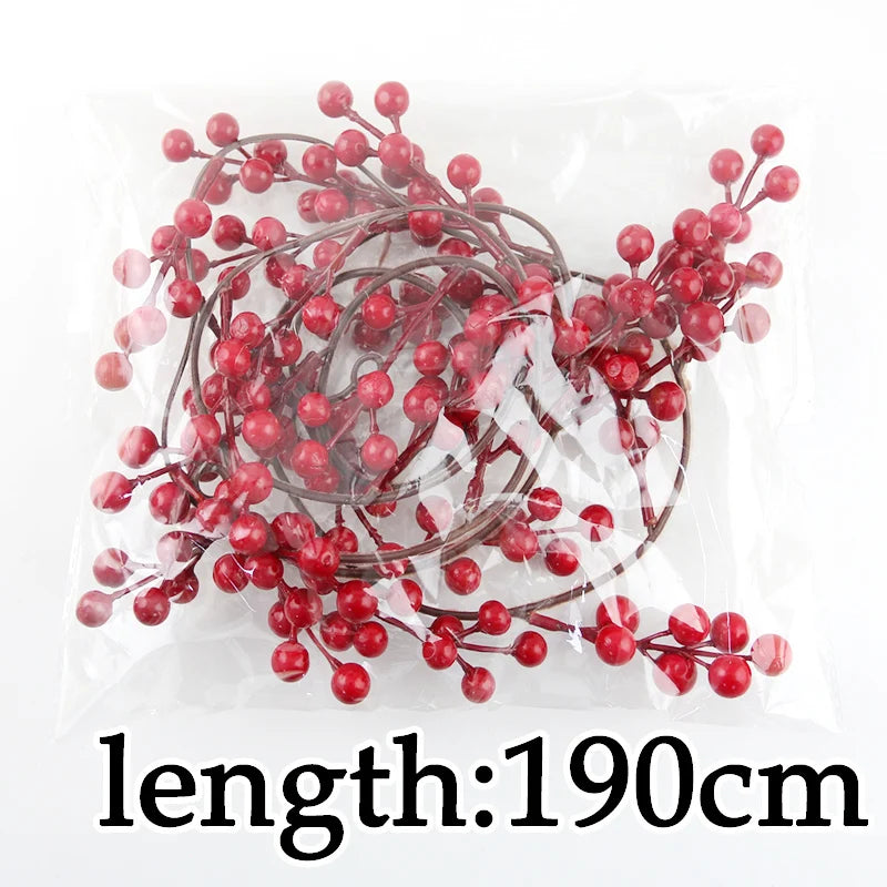 190cm Red Berry String Pendant – Christmas Tree & Party Decor