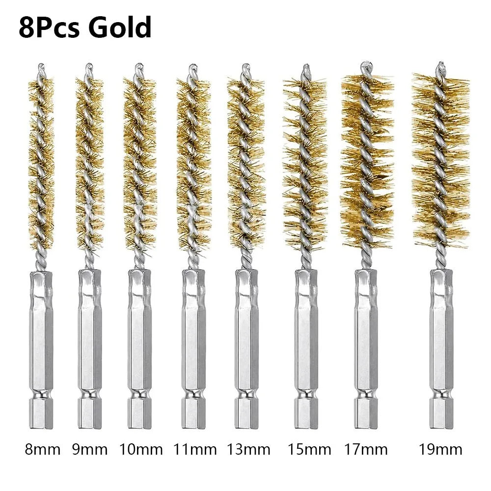 Stainless Steel Bore Brush Set | 1/4" Hex Shank | 8–25mm
