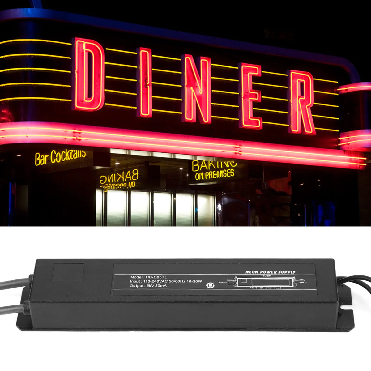 HB-C05TE Neon Sign Electronic Transformer 5KV 30mA Power Supply