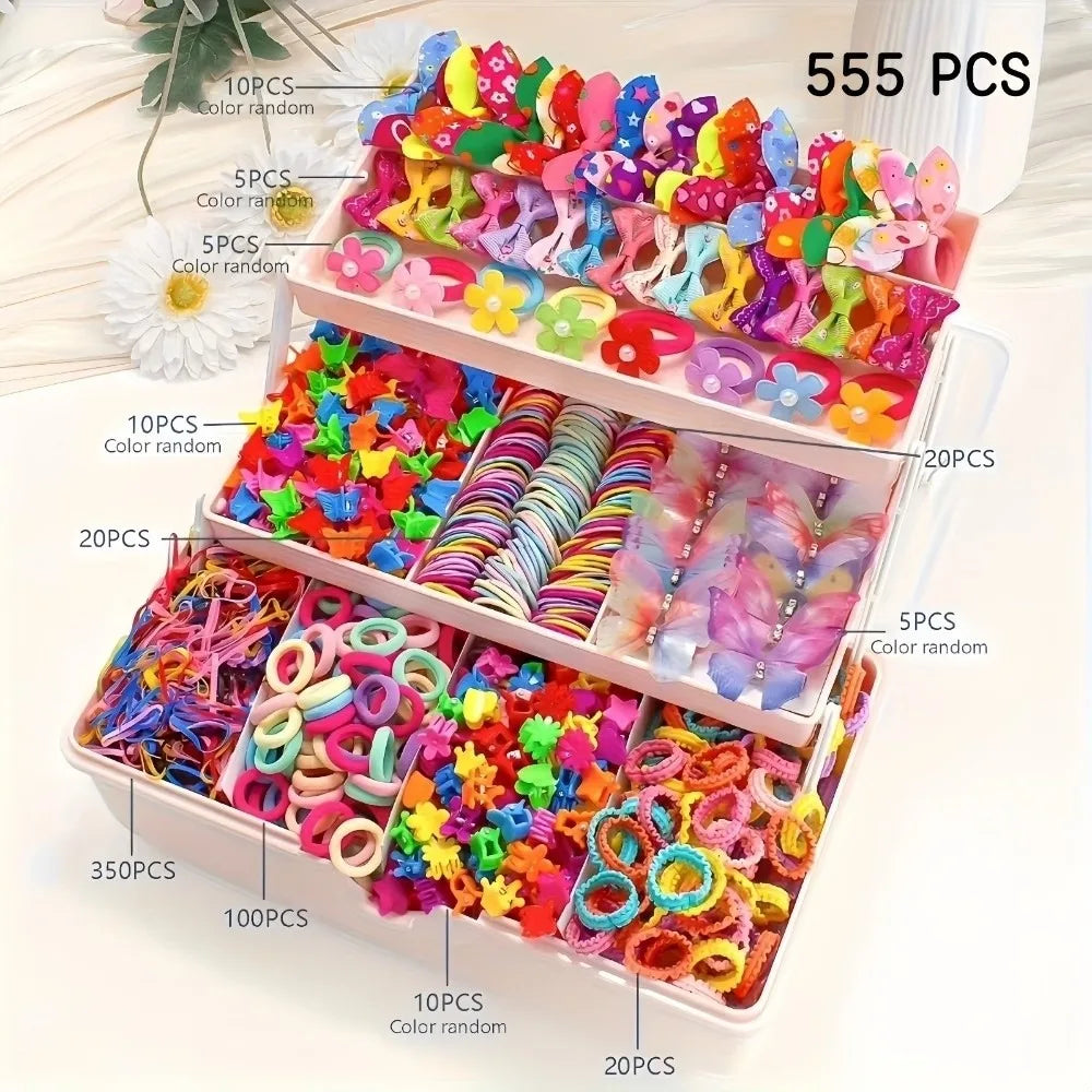 546-Piece Colorful Girls Hair Accessories Set | Kids Gift
