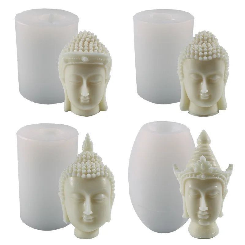3D Buddha Head Silicone Mold – Candle, Resin & Plaster Casting