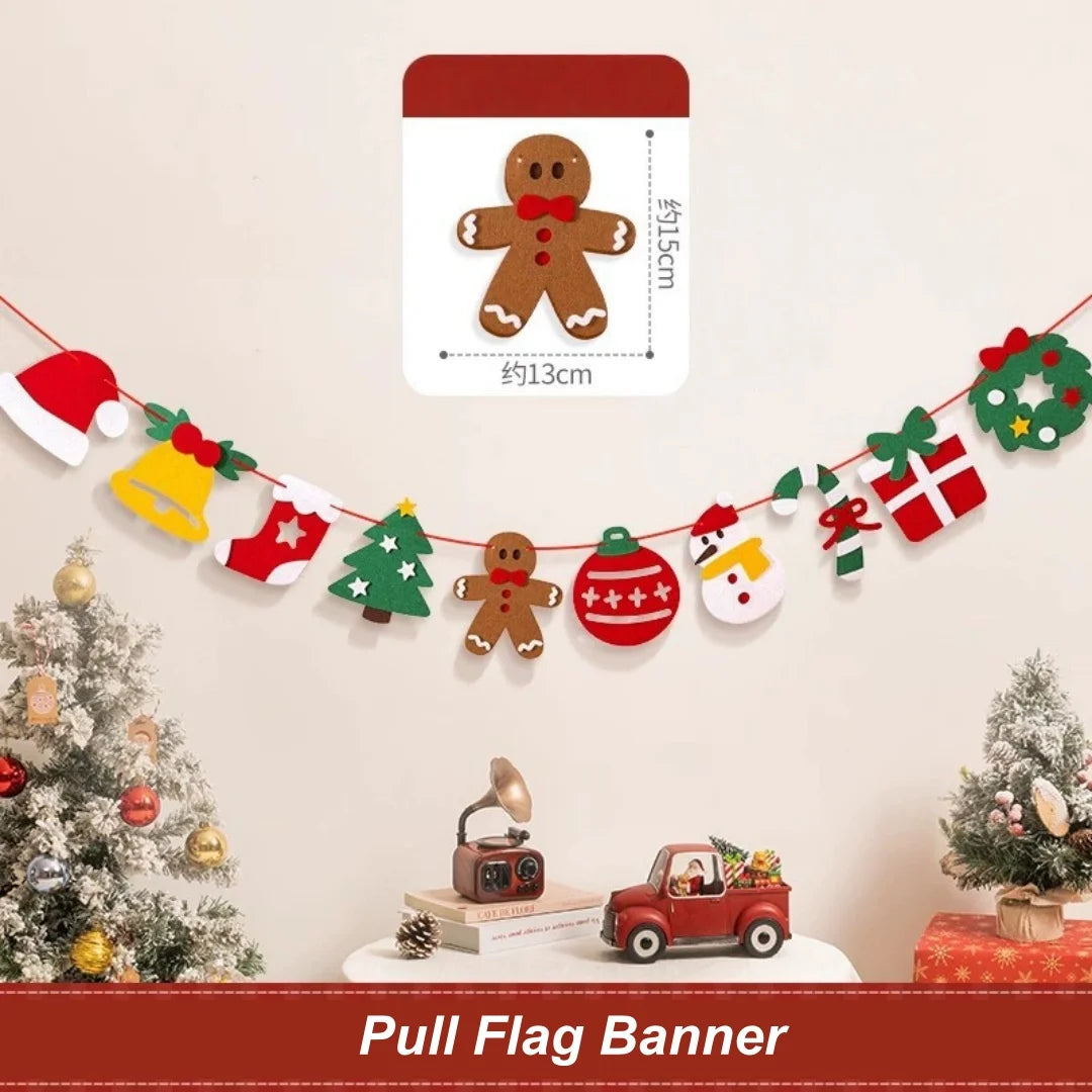 DIY Christmas Pull Flag Banner with LED Lights – Holiday Décor