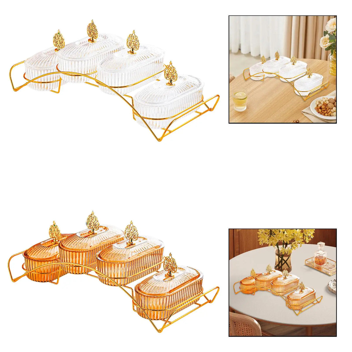 Multi-Layer Snack Serving Tray with Lid | Luxury Fruit Plate