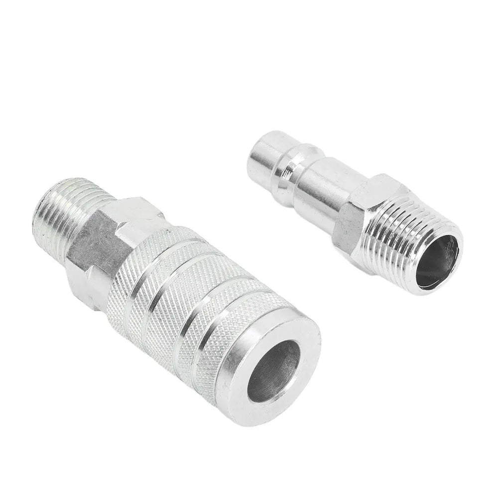4-Pc 1/2" NPT Air Hose Quick Connect Fittings 300 PSI Steel